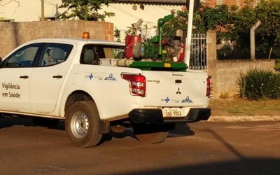 FUMACÊ CIRCULA POR SEIS BAIRROS COM BORRIFAÇÃO DE MADRUGADA.