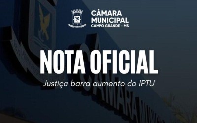 Nota Oficial da Câmara Municipal sobre o IPTU 2026.