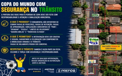 Agetran alerta para regras em pinturas de ruas durante a Copa.