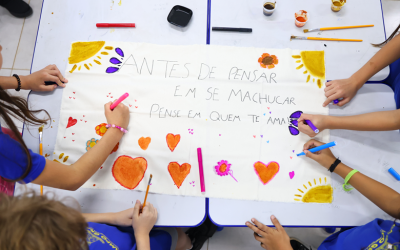 Alunos da rede pública inspiram murais sobre meio ambiente.