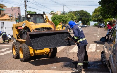 Guanandi recebe mutirão de tapa-buracos neste sábado.