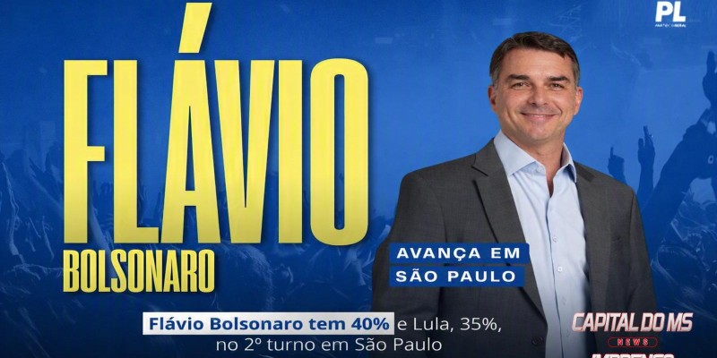 Flávio Bolsonaro tem 40% e Lula, 35%, no 2º turno em São Paulo.