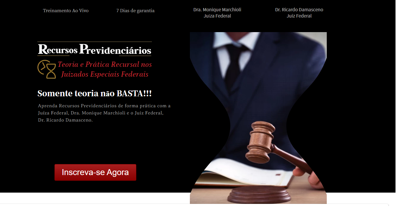Inscrições abertas para treinamento sobre Recursos Previdenciários.