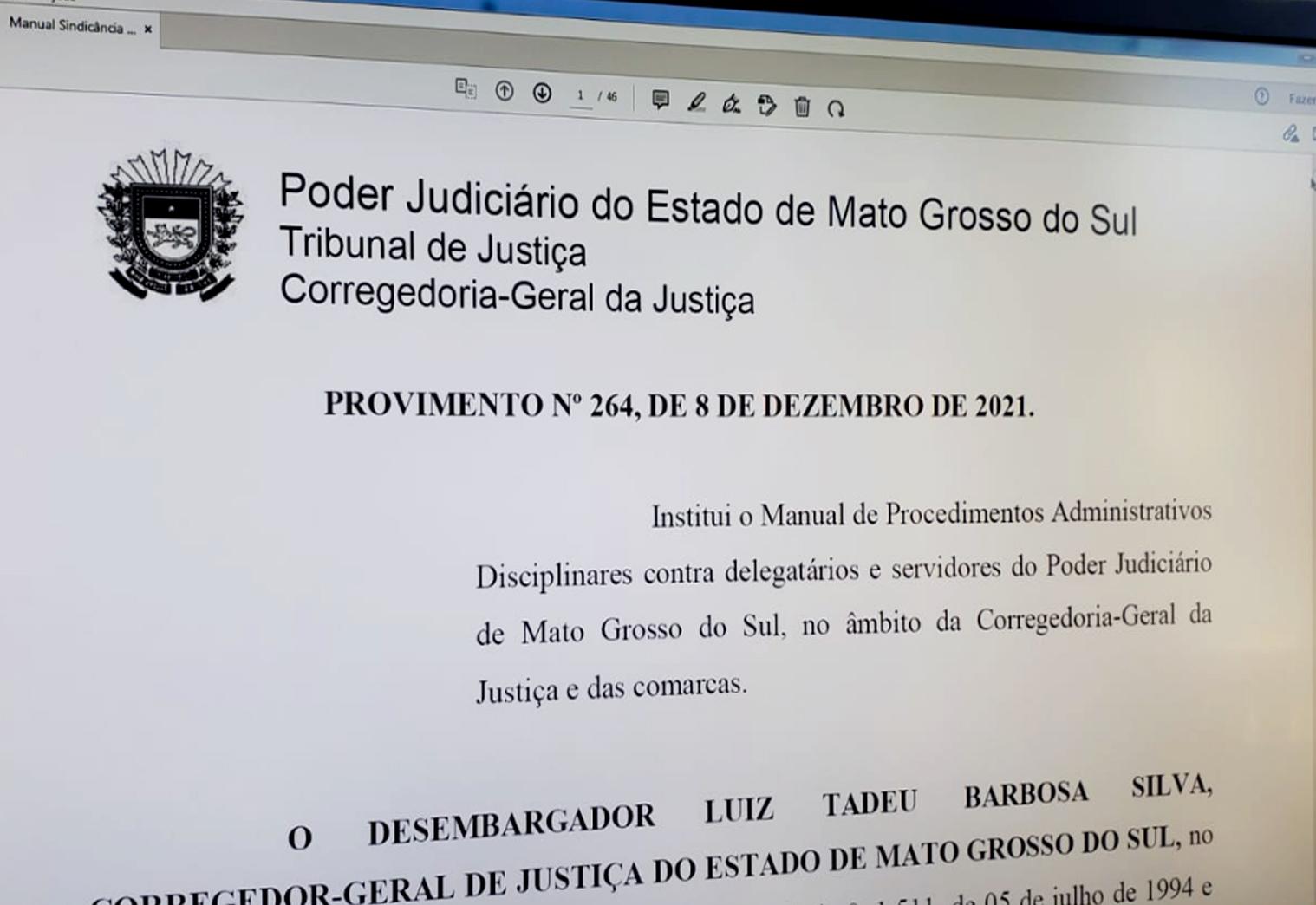 Corregedoria-Geral de Justiça edita manual de PAD para servidores e delegatários.