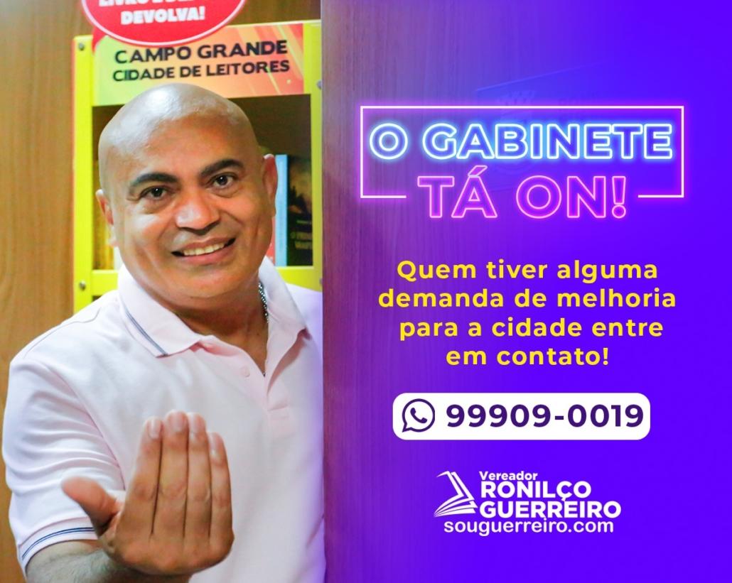 Gabinete ON: Vereador Ronilço Guerreiro mantém atendimento nos canais digitais durante recesso.