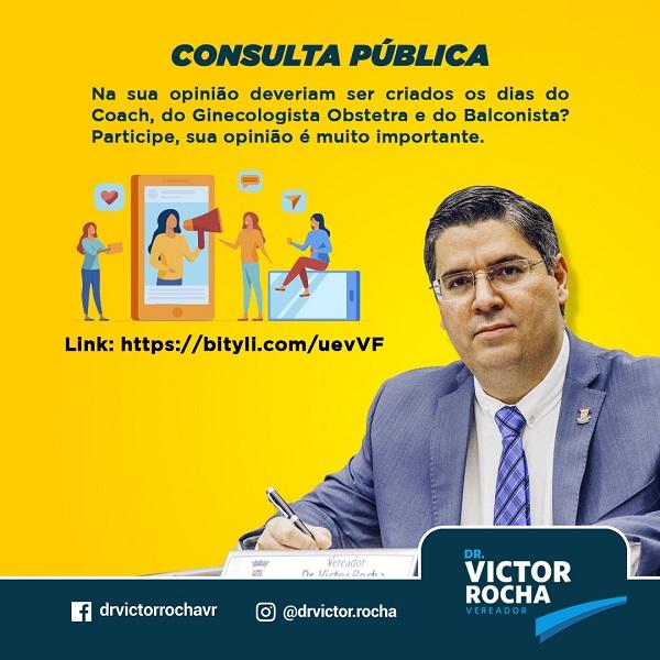 Aproximando o cidadão do trabalho legislativo, o Dr. Victor abre consulta pública para discutir projetos.
