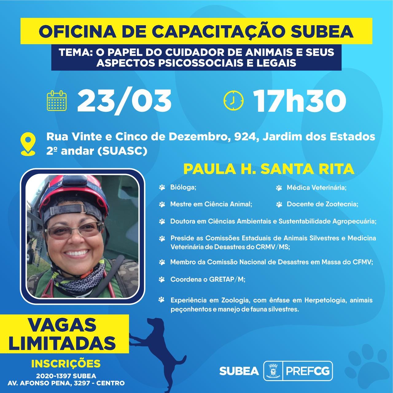 COM TEMA VOLTADO À PROTEÇÃO ANIMAL, PREFEITURA REALIZA 2ª OFICINA DE CAPACITAÇÃO NESTA QUARTA-FEIRA.