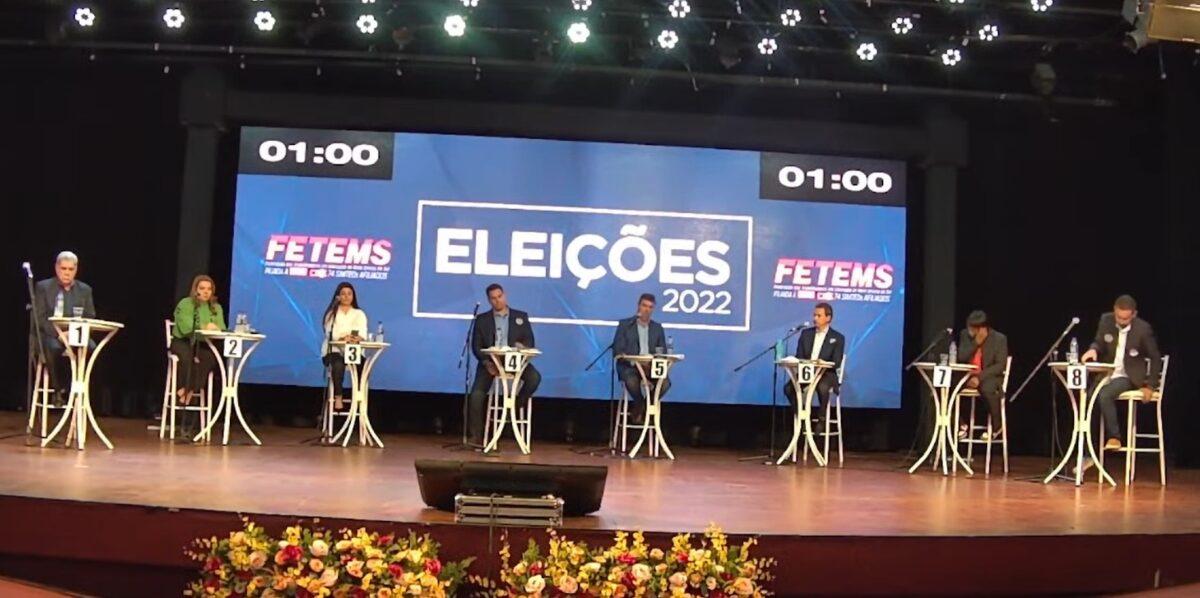 Ataques a gestão do PSDB por alta de impostos e corrupção e vaias a Riedel marcam debate da Fetems.