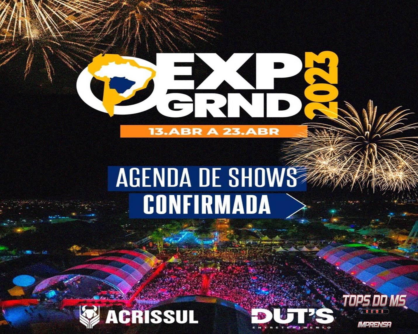 Agenda de shows da EXPOGRANDE-2023 confirmada.