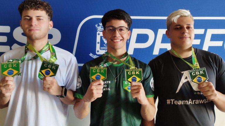 Atletas assistidos pelo auxílio da Prefeitura conquistam ouro e prata em Campeonato Brasileiro de Karatê.