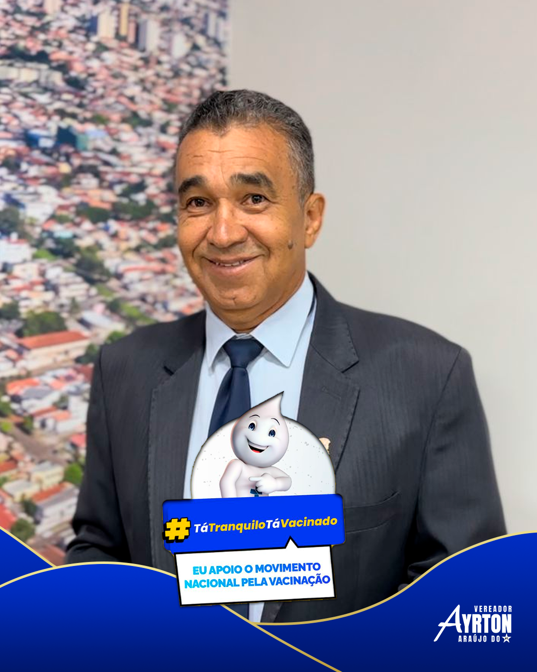 Vereador Ayrton Araújo se une à Campanha Nacional de Vacinação em Campo Grande.