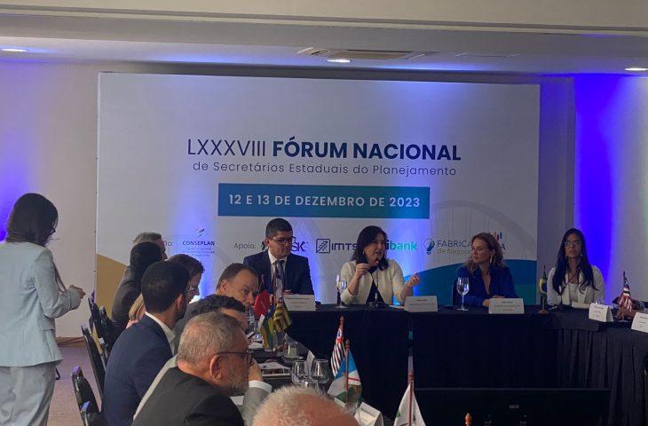 MS debate ações e gestão de políticas públicas em evento nacional com a ministra do Planejamento.