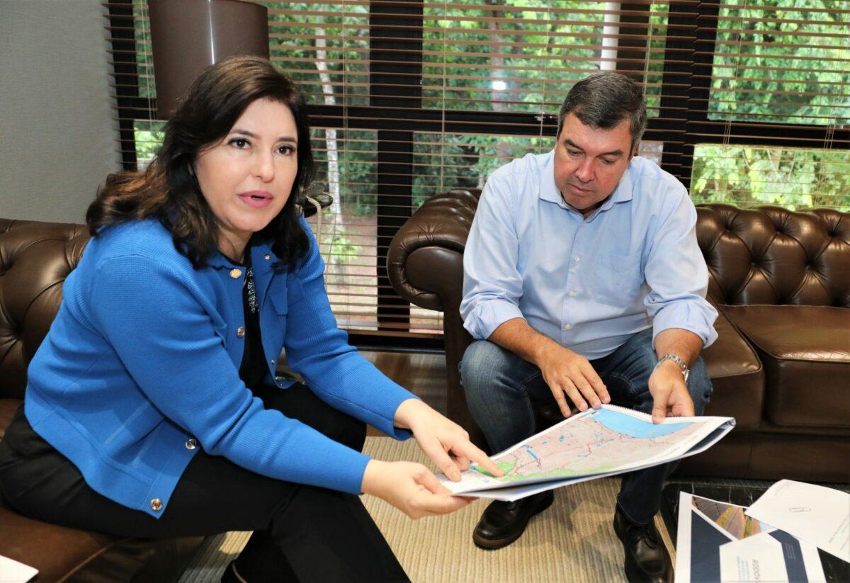 Em reunião com o Governador Eduardo  Riedel, Simone mostra cronogramas e garante R$ 44 bilhões para Rota Bioceânica.