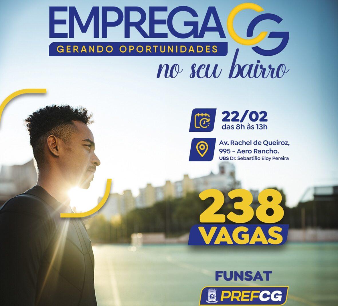 Em parceria com 12 empresas, 1º Emprega CG no Seu Bairro será realizado no Conjunto Aero Rancho.