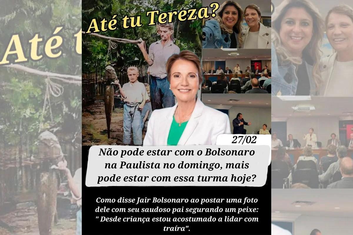 Tereza Cristina é chamada de “traíra” por reunião com agricultores após faltar a ato do ex Presidente Jair Messias Bolsonaro em São Paulo.