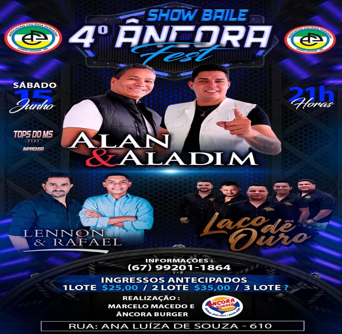 Vem aí Dia 15 de junho sábado show baile na Colônia Paraguaia o 4°Âncora Fest.