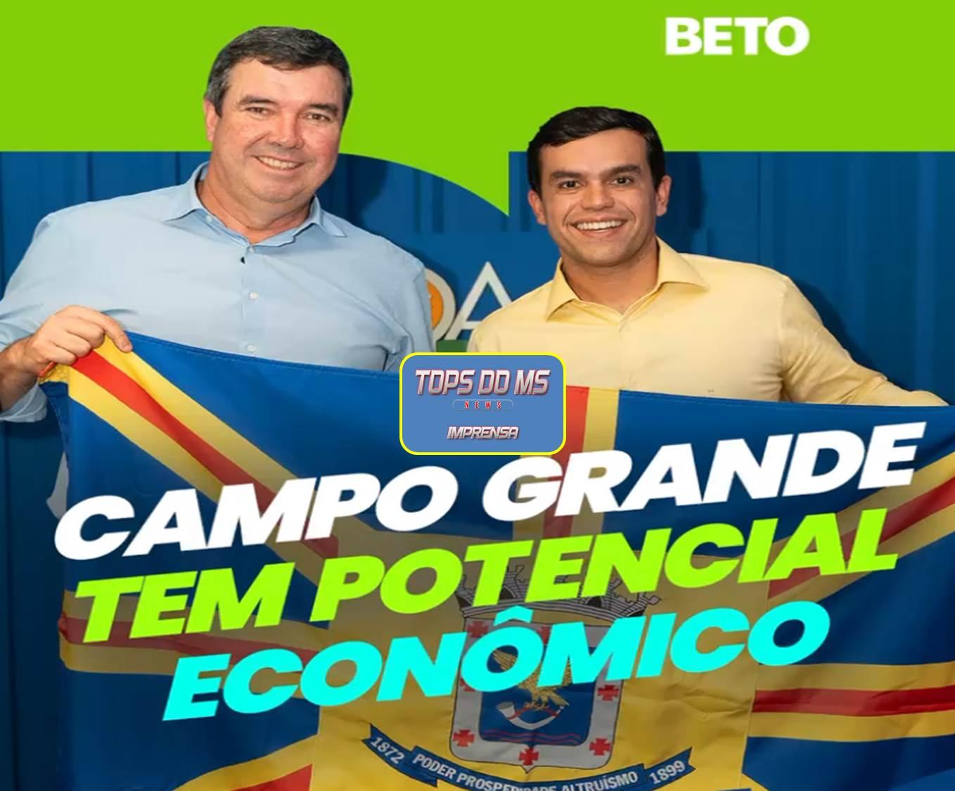 O Governador Eduardo  Riedel junto com o pré-candidato a prefeito de Campo Grande Beto Pereira,  ajustam retomada de investimentos para a Capital Morena.