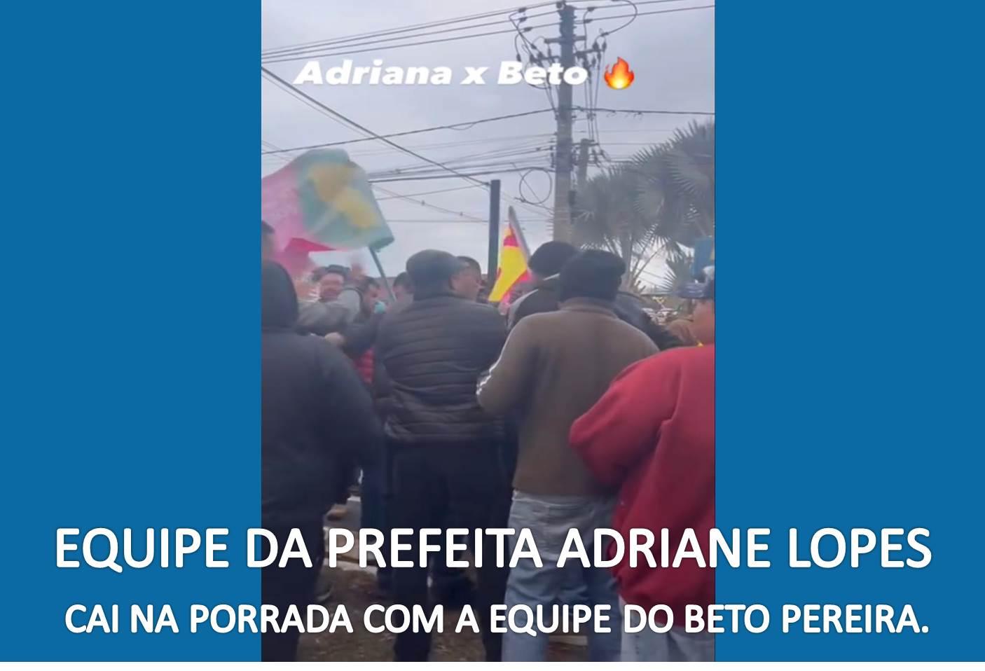Equipe da prefeita Adriane Lopes cai na porrada com a equipe do Beto Pereira na Av Afonso Pena neste Domingo.