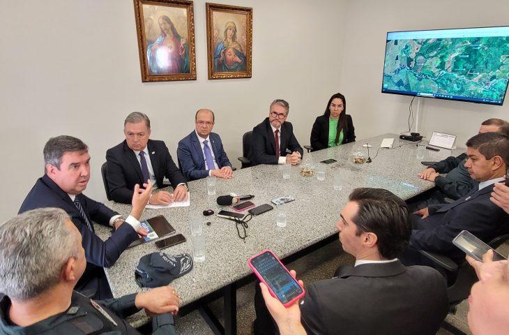O Governador Eduardo Riedel  discute com presidente da República relatório sobre conflito fundiário e preocupação com narcotráfico na fronteira.