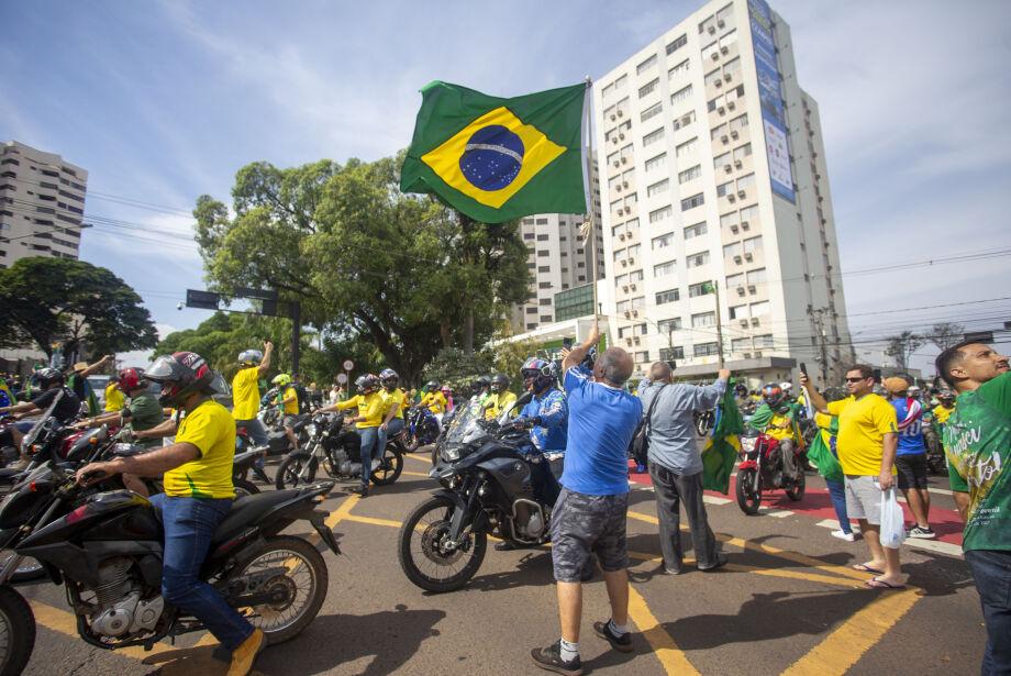 Bolsonaristas de Campo Grande Mato Grosso do Sul preparam ato na Afonso Pena em 7 de Setembro.