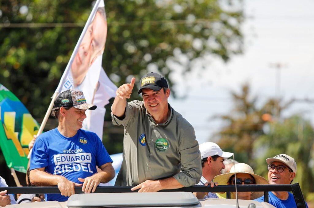 Pesquisa aponta vitória do Governado Eduardo Riedel no primeiro turno em Campo Grande Mato Grosso do Sul.