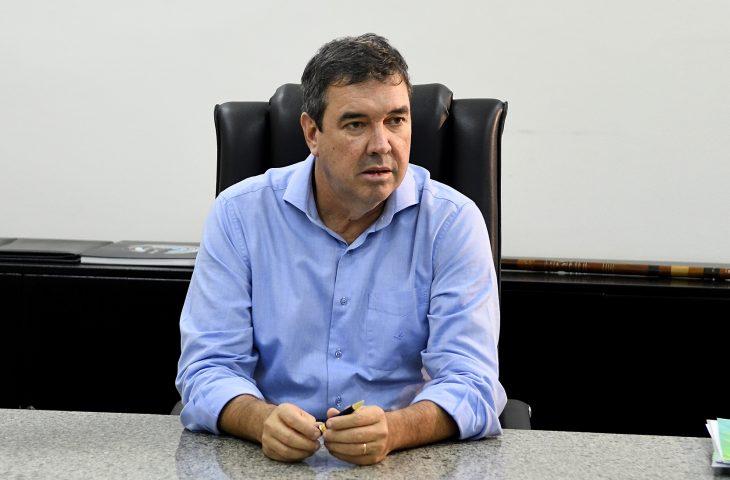 O Governador Eduardo Riedel participa de abertura da Expocanas, em Nova Alvorada do Sul.