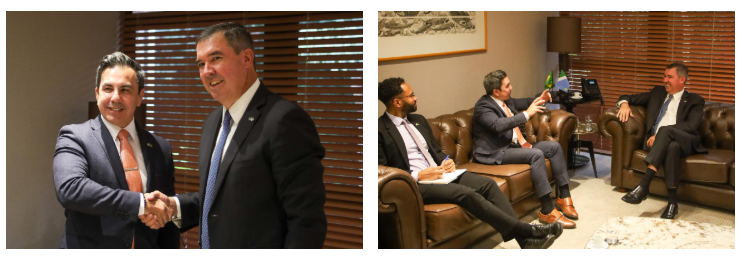 Para ampliar parcerias em áreas estratégicas, o Governador Eduardo Riedel de Mato Grosso do Sul recebe representante dos EUA. Para ampliar parcerias em áreas estratégicas, o Governador Eduardo Riedel de Mato Grosso do Sul recebe representante dos EUA.
