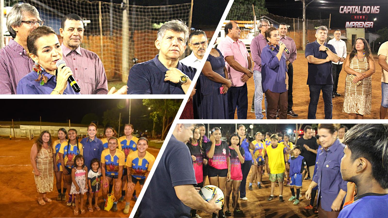 Prefeita Adriane Lopes entrega iluminação na Aldeia Água Bonita e ultrapassa 130 campos iluminados na Capital. Prefeita Adriane Lopes entrega iluminação na Aldeia Água Bonita e ultrapassa 130 campos iluminados na Capital.