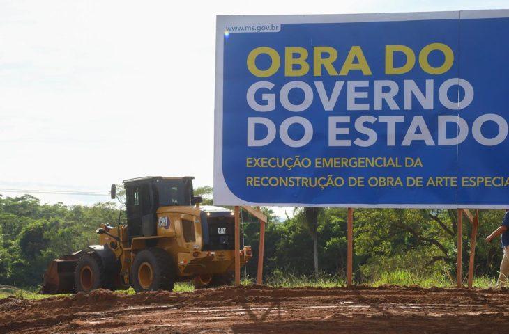 Governo de MS apoia obra emergencial e vai construir nova ponte de concreto sobre Rio do Peixe.