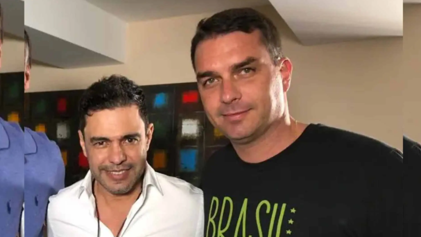 O pré candidato a presidência da República Flávio Bolsonaro assiste a show de Zezé e fica para ato do PL em Campo Grande no dia 09 de Abril.