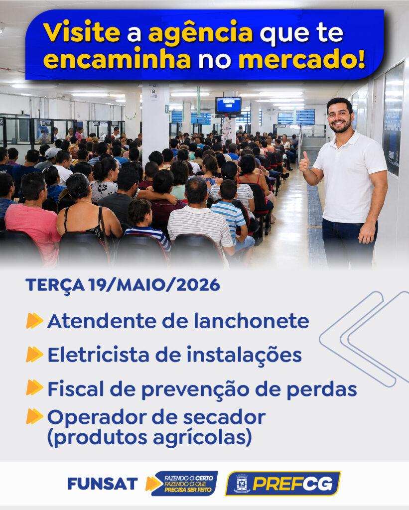 Terça-feira tem 1,4 mil vagas de emprego na Funsat. Terça-feira tem 1,4 mil vagas de emprego na Funsat.