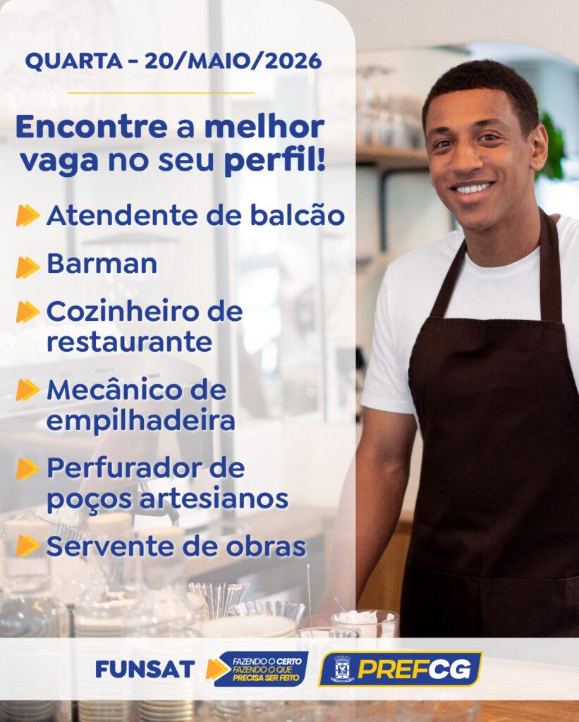 Funsat oferece 1.132 vagas nesta quarta-feira. Funsat oferece 1.132 vagas nesta quarta-feira.