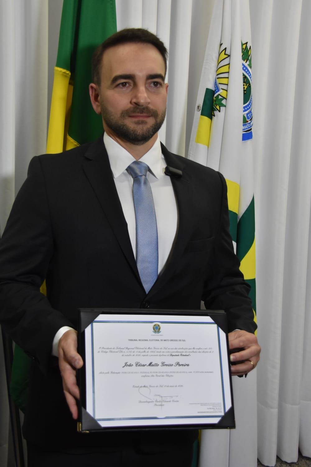 João Mattogrosso é diplomado deputado estadual e vai tomar posse na próxima semana. João Mattogrosso é diplomado deputado estadual e vai tomar posse na próxima semana.