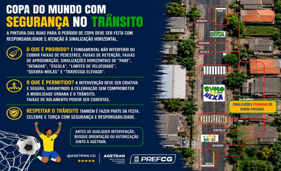 Agetran alerta para regras em pinturas de ruas durante a Copa.