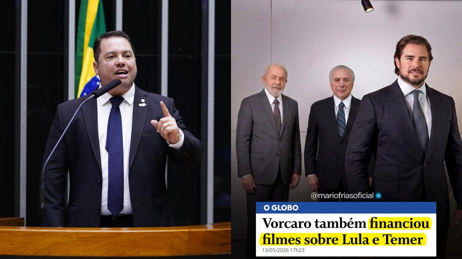 O Deputado Rodolfo Nogueira lembra que Vorcaro financiou filme ligados a Lula e Temer.