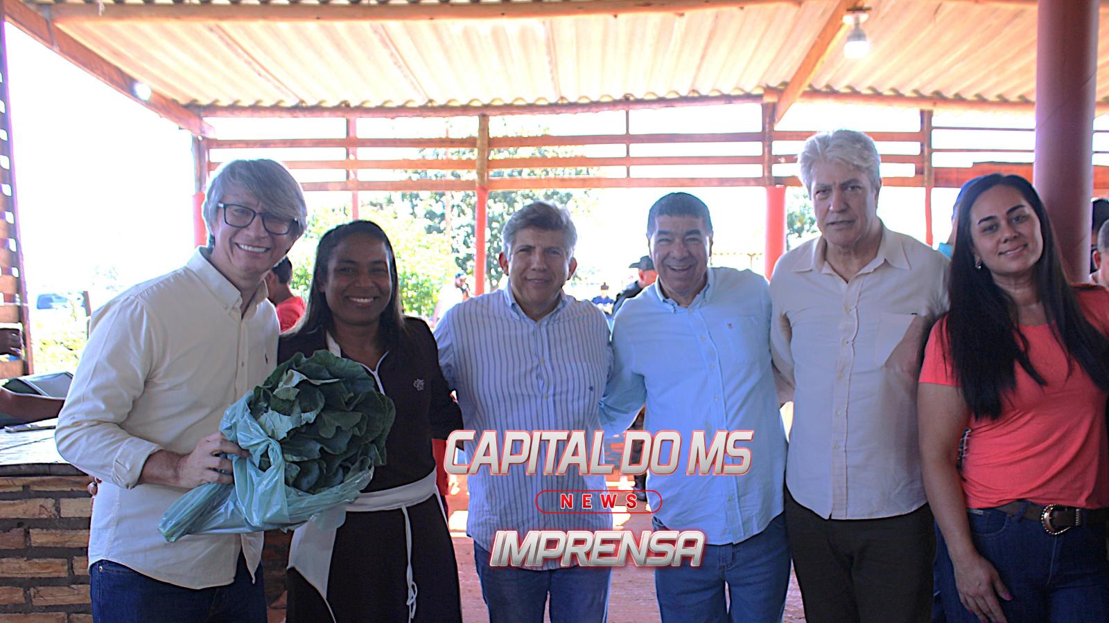 Secretário Darci Caldo participa do Agro Social na Chácara Buriti ao lado da prefeita Adriane Lopes e do deputado Lídio Lopes.