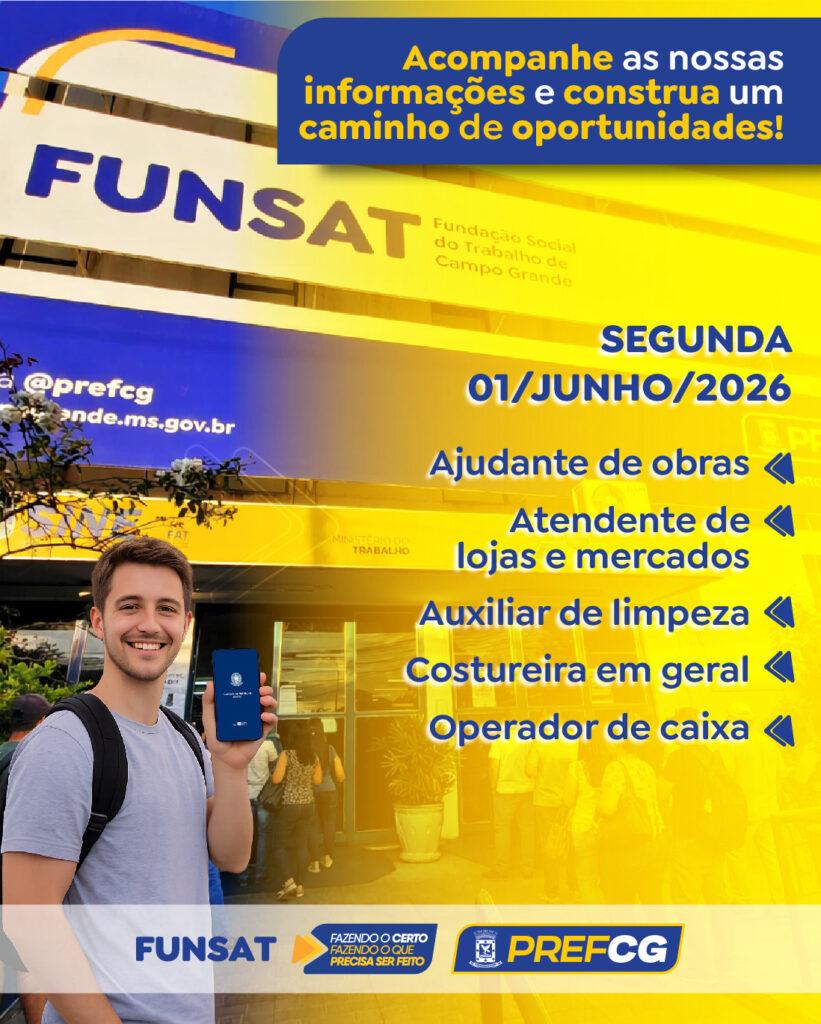 Funsat abre junho com 1.456 vagas de emprego. Funsat abre junho com 1.456 vagas de emprego.