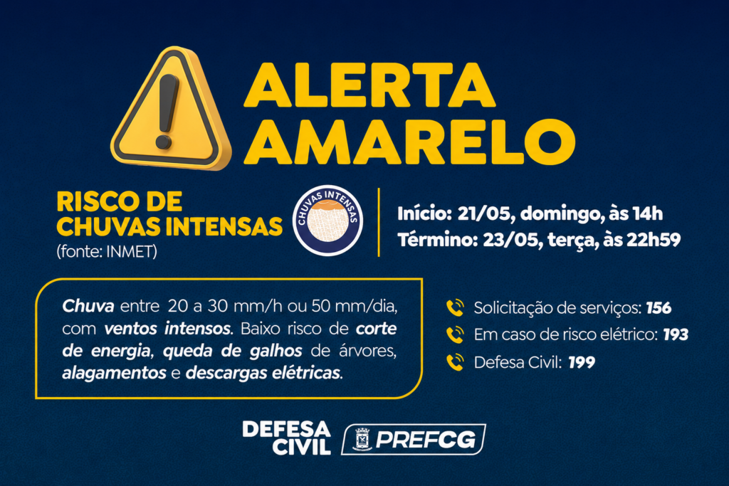 Defesa alerta para chuvas e queda de temperatura. Defesa alerta para chuvas e queda de temperatura.
