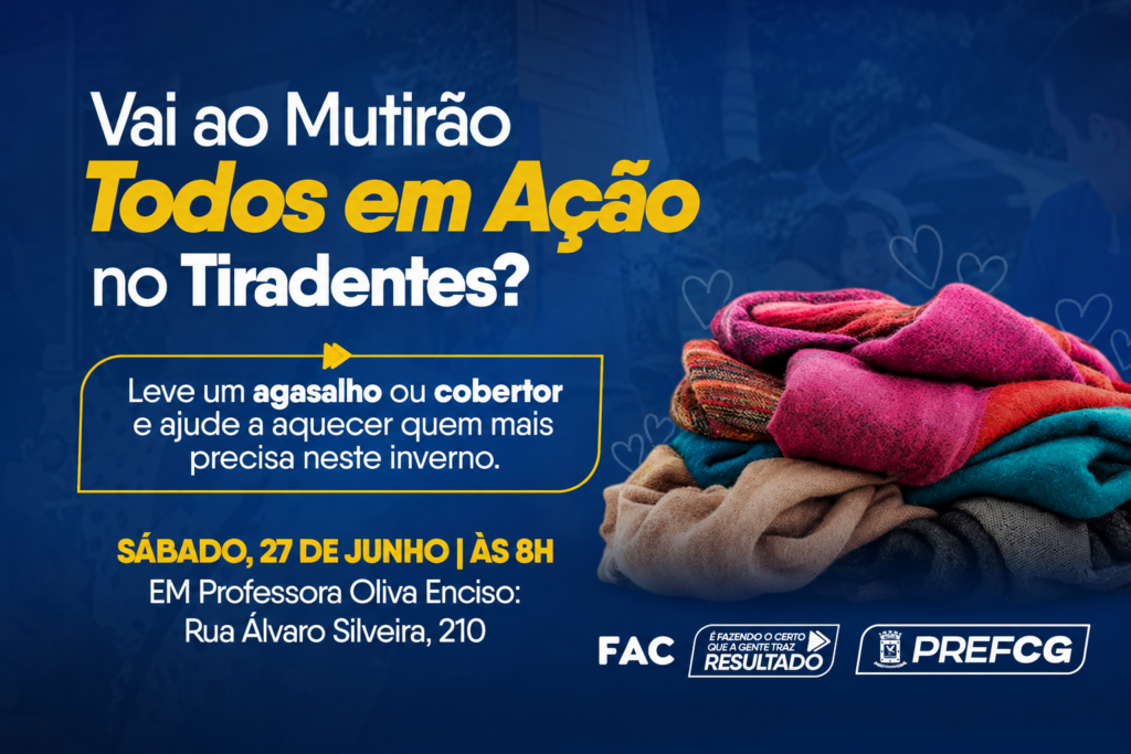Todos em Ação é polo de arrecadação de agasalhos.