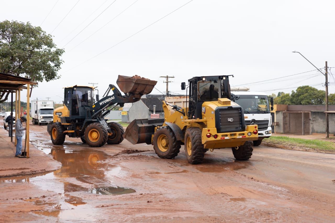 Prefeitura Municipal de Campo Grande mantém frentes de serviço após fim de semana chuvoso.