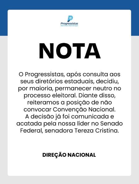 Tereza Cristina reforça que PP ficará neutro na eleição presidencial. Tereza Cristina reforça que PP ficará neutro na eleição presidencial.