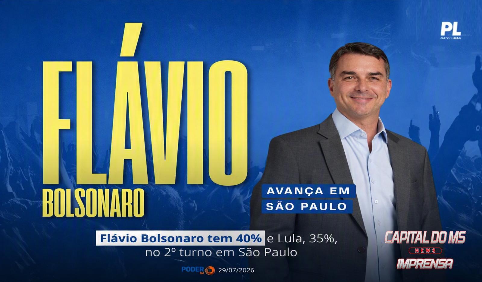 Flávio Bolsonaro tem 40% e Lula, 35%, no 2º turno em São Paulo.