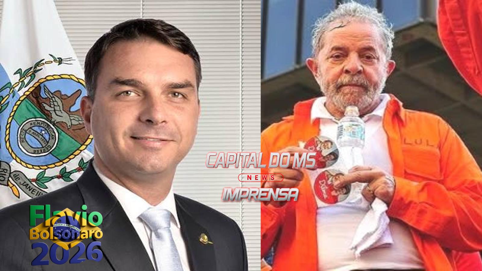 Levantamento Gerp/Aesp mostra vantagem de Flávio Bolsonaro com 45% sobre Lula 42% no 2º turno.