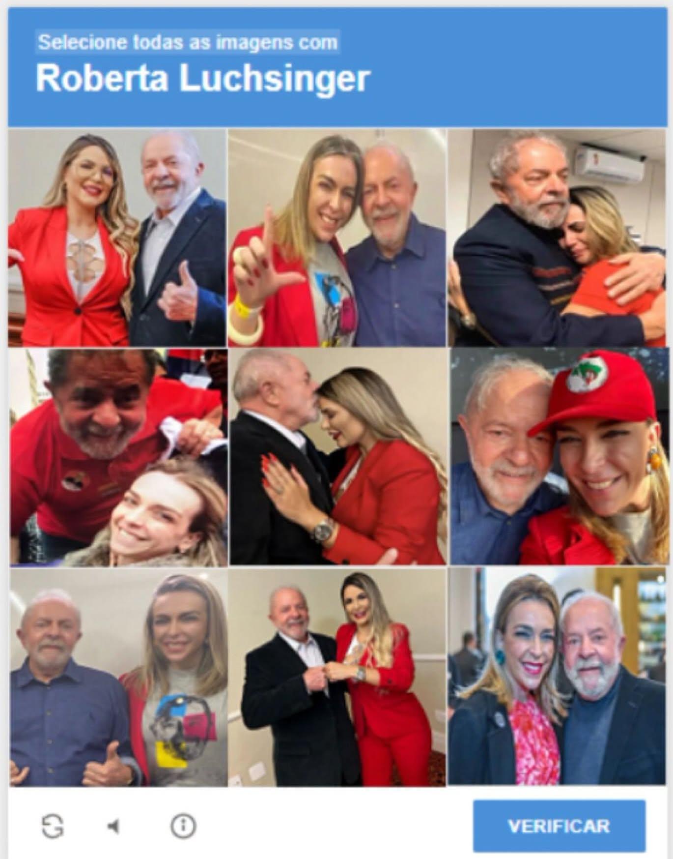 “Lula aparece em múltiplos registros ao lado da lobista Roberta Luchsinger, que afirma não conhecer o presidente”. “Lula aparece em múltiplos registros ao lado da lobista Roberta Luchsinger, que afirma não conhecer o presidente”.