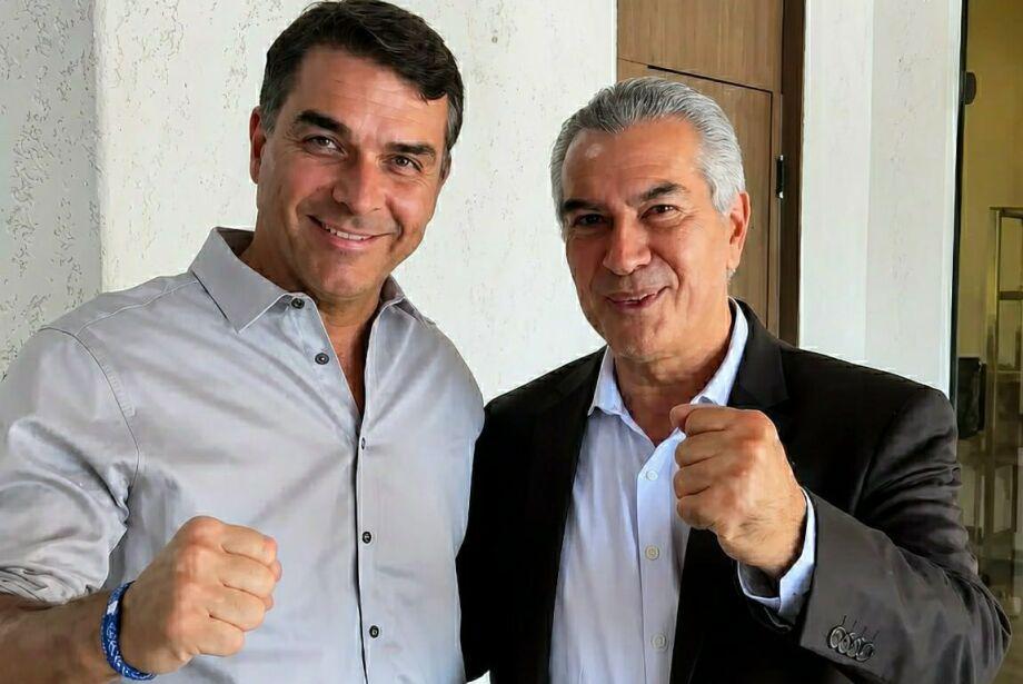 Flávio Bolsonaro destaca peso de Reinaldo Azambuja no Senado e elogia sua experiência política em Campo Grande Mato Grosso do Sul.
