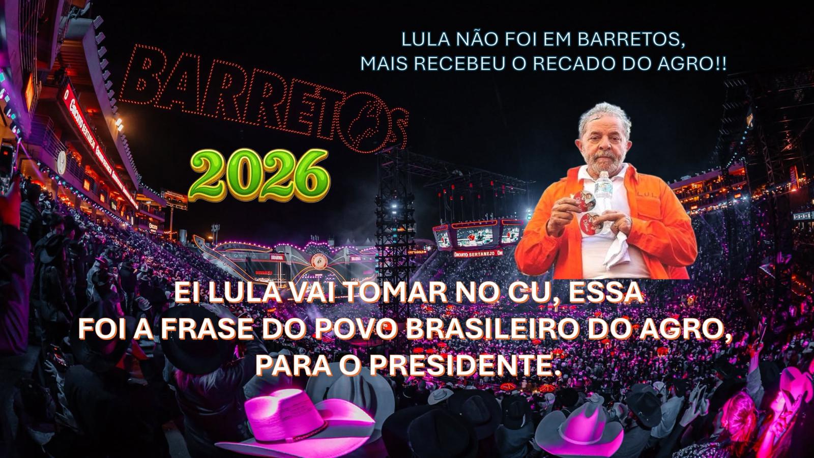Lula é vaiado na festa do peão em Barretos pelo setor do agro em 2026.