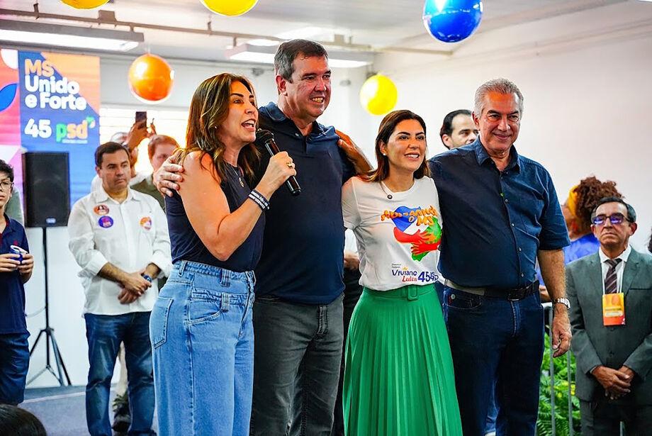 Viviane Luiza inicia campanha ao lado do Governador Eduardo Riedel e Reinaldo  Azambuja.