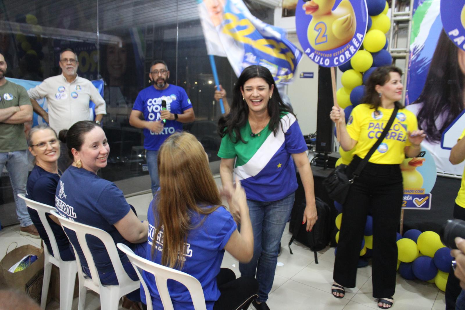 “Paulo Corrêa declara apoio a Rose Modesto e reforça propostas para reeleição em reunião no comitê.” “Paulo Corrêa declara apoio a Rose Modesto e reforça propostas para reeleição em reunião no comitê.”