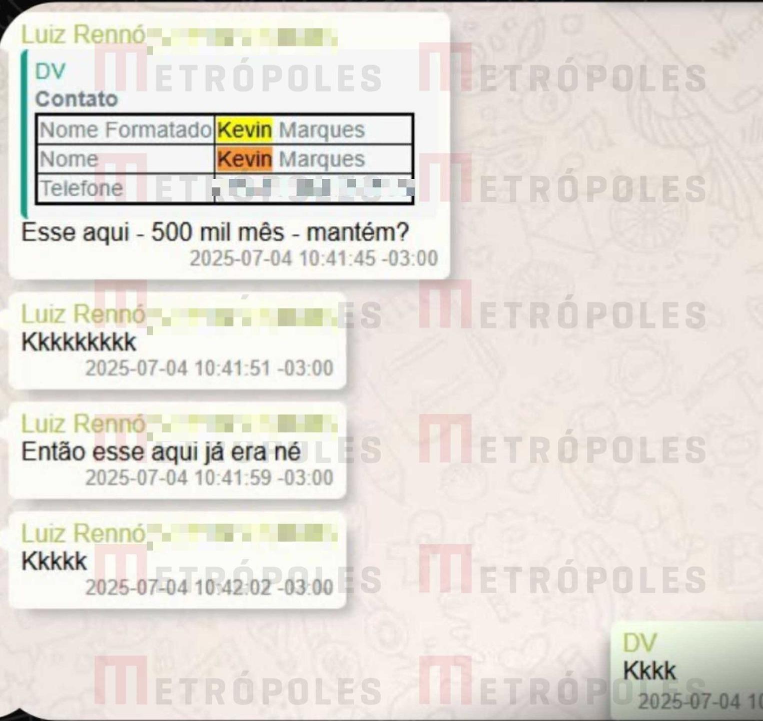 Mensagens de Vorcaro mencionam R$ 500 mil ligados ao filho de Nunes Marques. Mensagens de Vorcaro mencionam R$ 500 mil ligados ao filho de Nunes Marques.