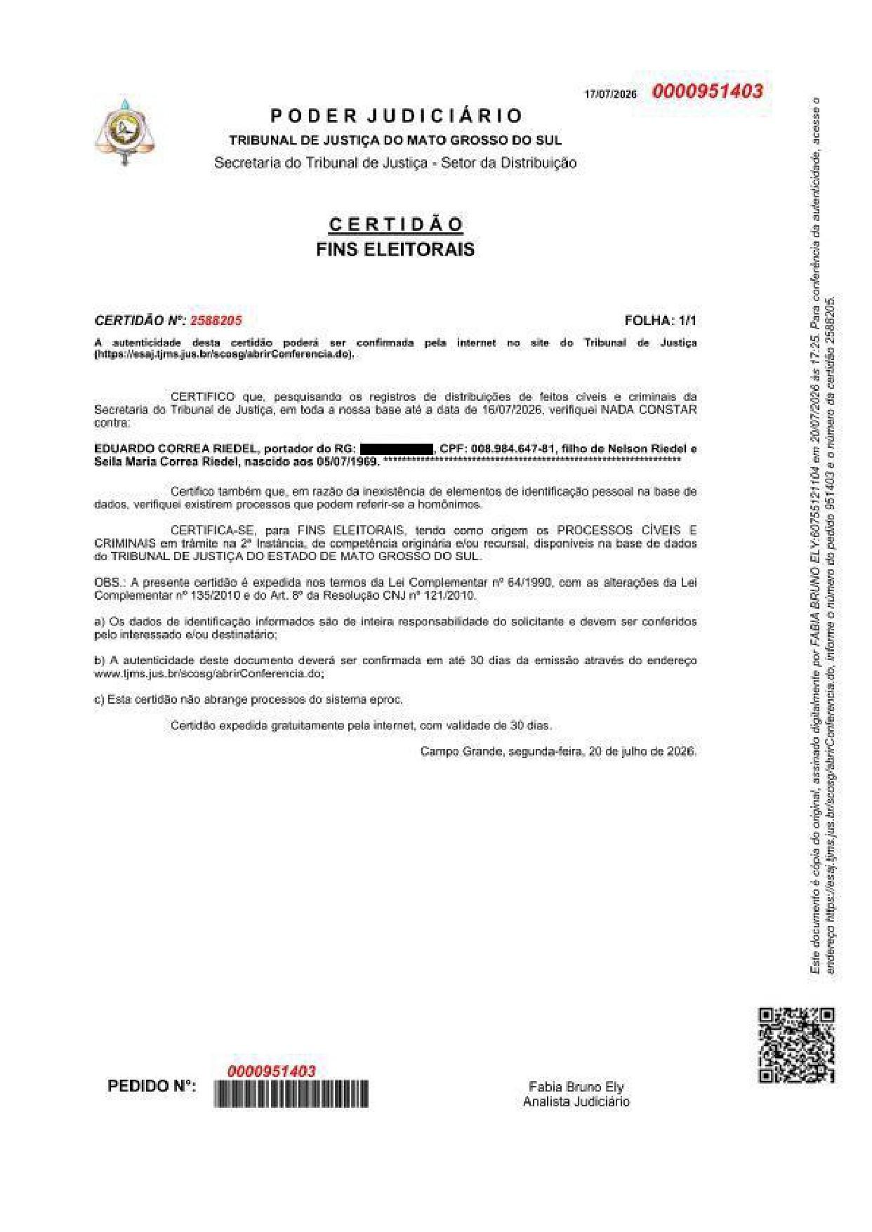 Acusação de genocídio contra Riedel feita por Daniel Lemes é considerada improcedente. Acusação de genocídio contra Riedel feita por Daniel Lemes é considerada improcedente.